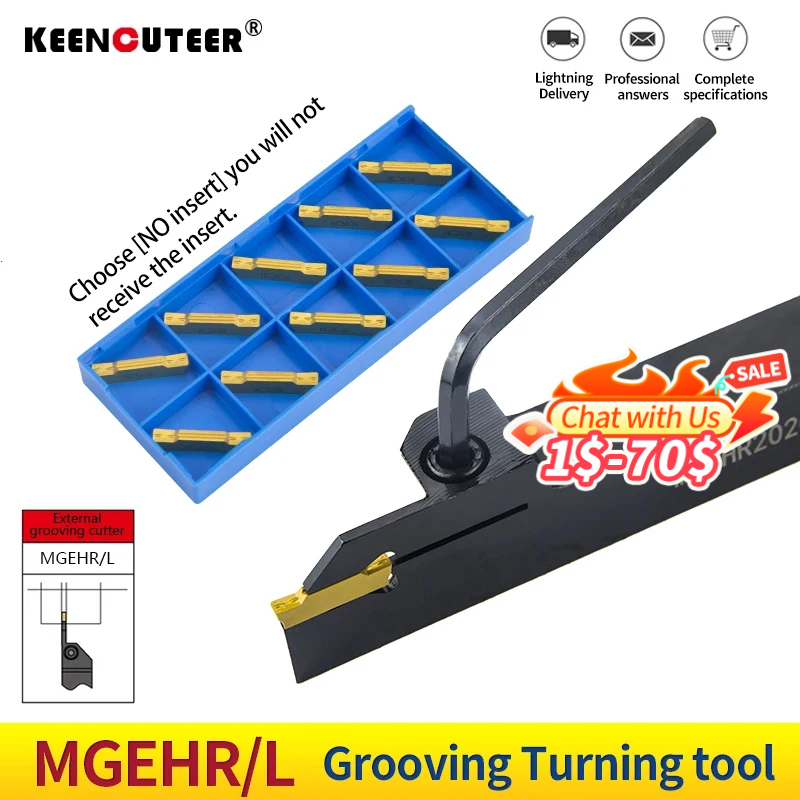 Parting Tool Lathe - MGEHR2020/2525/3232-3/4/5 Grooving Turning Tool MGMN Carbide