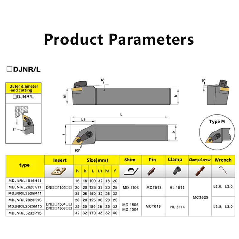 MDJNR1616 MDJNR2020 MDJNR2525  - Parting Tool Lathe recension och pris
